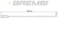 BREMSI WI0522 - Lado de montaje: Eje delantero<br>Tipo de freno: Discos<br>Longitud [mm]: 660<br>Número de indicadores de desgaste [por eje]: 2<br>