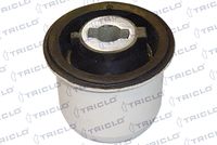 TRICLO 781785 - Lado de montaje: Eje trasero<br>Suspensión: para vehículos con chasis estándar<br>Tipo de cojinetes: Rodamiento de caucho-metal<br>Diámetro interior [mm]: 16,7<br>Diámetro exterior [mm]: 72<br>Ancho 1 [mm]: 60<br>Ancho 2 [mm]: 82<br>SVHC: No existen sustancias SVHC<br>