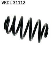 SKF VKDL31112 - Suspensión: para vehículos con chasis reforzado<br>Lado de montaje: Eje trasero<br>Cantidad espiras: 7,05<br>Longitud [mm]: 291<br>Peso [kg]: 2,80<br>Diámetro del cable [mm]: 14,50<br>Forma de resorte: muelle helicoidal con diámetro constante de alambre<br>Diámetro exterior [mm]: 136<br>Artículo complementario/Información complementaria: sin casquillo<br>