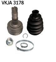 SKF VKJA3178 - N.º de chasis (VIN) hasta: 86099860<br>N.º de chasis (VIN) hasta: 84239420<br>Lado de montaje: lado de rueda<br>Lado de montaje: Eje delantero<br>Restricción de fabricante: GKN<br>Medida de rosca: M22x1,5<br>Dentado exterior, lado de rueda: 22<br>Dentado interno, lado de rueda: 21<br>Diámetro de junta tórica [mm]: 50,9<br>Diámetro exterior [mm]: 77<br>Tipo de articulación: Junta homocinética a bolas<br>mecanizado: Con escotadura en pieza interior (central)<br>