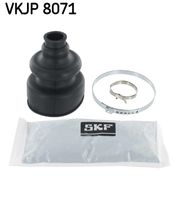 SKF VKJP8071 - Lado de montaje: lado de rueda<br>Lado de montaje: Eje delantero<br>Altura [mm]: 105<br>Tipo de articulación: Junta homocinética a bolas<br>Diám. int. 1 [mm]: 20<br>Diám. int. 2[mm]: 82<br>