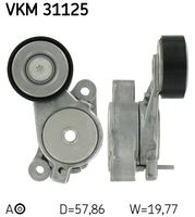 SKF VKM31125 - N.º de chasis (VIN) desde: 1K-9-400 001<br>Lado de montaje: derecha abajo<br>Unidades accionadas: Alternador<br>Equipamiento de vehículo: para vehículos con climatizador<br>Diámetro [mm]: 65<br>Ancho [mm]: 26<br>Accionamiento rodillo tensor: automático<br>