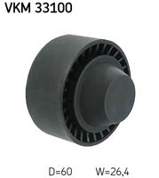 SKF VKM33100 - Código de motor: TU5JP4<br>Tipo de vehículo: M59<br>Lado de montaje: centro<br>Unidades accionadas: Alternador<br>Equipamiento de vehículo: para vehículos con climatizador<br>para número DAM: XXXXX77<br>Diámetro [mm]: 60<br>Ancho [mm]: 26<br>