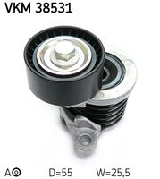 SKF VKM38531 - año construcción hasta: 04/2019<br>Unidades accionadas: Alternador<br>para OE N°: A6512002470<br>Superficie: liso<br>Diámetro exterior [mm]: 55<br>Ancho [mm]: 26<br>