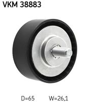 SKF VKM38883 - año construcción desde: 09/2015<br>año construcción hasta: 06/2022<br>Unidades accionadas: Alternador<br>no para tipo de vehículo: RESTYLE<br>Superficie: liso<br>Material: Plástico<br>Diámetro exterior [mm]: 65<br>Diámetro interior [mm]: 26<br>Ancho [mm]: 8<br>