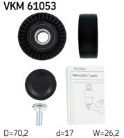 SKF VKM61053 - año construcción hasta: 12/2008<br>Unidades accionadas: Alternador<br>para el tipo de serie del modelo: ZZE150<br>Diámetro [mm]: 81<br>Ancho [mm]: 28,8<br>Número de nervaduras: 6<br>Diámetro de brida [mm]: 84<br>