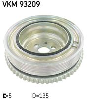 SKF VKM93209 - Número de nervaduras: 4<br>Diámetro interior [mm]: 23<br>Diámetro exterior [mm]: 133,8<br>