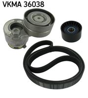 SKF VKMA36038 - año construcción hasta: 03/2002<br>Unidades accionadas: Alternador<br>Equipamiento de vehículo: para vehículos sin aire acondicionado<br>Equipamiento de vehículo: para vehículos con toma de fuerza<br>Longitud [mm]: 1792<br>Ancho [mm]: 21,36<br>Material de las correas: EPDM (Ethylen-Propylen-Dien-Caucho)<br>Número de nervaduras: 6<br>SVHC: No existen sustancias SVHC<br>