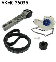 SKF VKMC36035 - Bomba de agua + kit de correa poli V