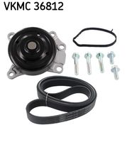 SKF VKMC36812 - Bomba de agua + kit de correa poli V