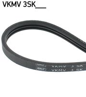 SKF VKMV3SK628 - Unidades accionadas: Compresor de climatización<br>N.º de chasis (VIN) hasta: 94100<br>Propiedad química: elástico<br>Longitud [mm]: 628<br>Número de nervaduras: 5<br>Material: EPDM (Ethylen-Propylen-Dien-Caucho)<br>