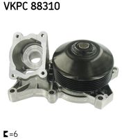 SKF VKPC88310 - Código de motor: N47N<br>Modelo bomba agua: para accionamiento de correa poli V<br>Material rotor de la bomba: Chapa de acero<br>Número de nervaduras: 6<br>Artículo complementario/Información complementaria: con juntas<br>