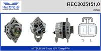 RECOFICIAL 20351510 - Alternador