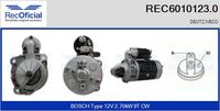 RECOFICIAL REC6010123.0 - Motor de arranque