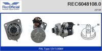 RECOFICIAL REC6048108.0 - Motor de arranque