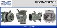 RECOFICIAL SAC860361 - Restricción de fabricante: DENSO-EQUIVALENT<br>Poleas: con polea para correa poli V<br>ID compresor: 6SES14C<br>Tensión [V]: 12<br>Agente frigorífico: R 1234yf<br>Agente frigorífico: R 134 a<br>Aceite para compresor: PAG 46 YF<br>Número de canales: 6<br>poleas - Ø [mm]: 120<br>Capacidad aceite [ml]: 70<br>Ø entrada [mm]: 18,3<br>Ø salida [mm]: 15,5<br>Calidad: OE-EQUIVALENT<br>Forma del enchufe: rectangular<br>Artículo complementario / información complementaria 2: con junta tórica<br>