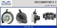 RECOFICIAL SBW730111 - Equipamiento de vehículo: para vehículos con/sin climatización<br>Tensión [V]: 12<br>Vehículo con dirección a la izquierda / derecha: para vehic. dirección izquierda<br>Versión: .0<br>para fabricante volante: SEAT<br>para fabricante volante: SKODA<br>para fabricante volante: VW<br>