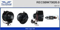 RECOFICIAL SBW730200 - Equipamiento de vehículo: para vehículos con climatizador<br>Tensión [V]: 12<br>Vehículo con dirección a la izquierda / derecha: para vehic. dirección izquierda<br>Versión: .0<br>para fabricante volante: SEAT<br>para fabricante volante: VW<br>