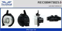 RECOFICIAL SBW730230 - Equipamiento de vehículo: para vehículos con/sin climatización<br>Tensión [V]: 12<br>Vehículo con dirección a la izquierda / derecha: para vehic. dirección izquierda<br>Versión: .1<br>para fabricante volante: SEAT<br>para fabricante volante: SKODA<br>para fabricante volante: VW<br>