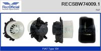 RECOFICIAL SBW740091 - Equipamiento de vehículo: para vehículos sin aire acondicionado<br>Tensión [V]: 12<br>Vehículo con dirección a la izquierda / derecha: para vehic. dirección izquierda<br>Versión: .0<br>para fabricante volante: FIAT<br>