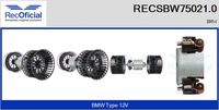 RECOFICIAL SBW750210 - Equipamiento de vehículo: para vehículos con climatizador<br>Tensión [V]: 12<br>Vehículo con dirección a la izquierda / derecha: para vehic. dirección izquierda<br>Versión: .1<br>para fabricante volante: BMW<br>para fabricante volante: MINI<br>