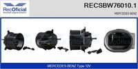 RECOFICIAL SBW760101 - Equipamiento de vehículo: para vehículos con climatizador<br>Tensión [V]: 12<br>Vehículo con dirección a la izquierda / derecha: para vehic. dirección izquierda<br>Versión: .0<br>para fabricante volante: MERCEDES-BENZ<br>