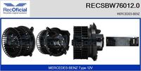 RECOFICIAL SBW760120 - Equipamiento de vehículo: para vehículos con climatizador<br>Tensión [V]: 12<br>Vehículo con dirección a la izquierda / derecha: para vehic. dirección izquierda<br>Versión: .1<br>para fabricante volante: MERCEDES-BENZ<br>