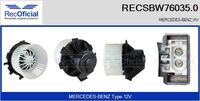 RECOFICIAL SBW760350 - Equipamiento de vehículo: para vehículos con climatizador<br>Tensión [V]: 12<br>Vehículo con dirección a la izquierda / derecha: para vehic. dirección izquierda<br>Versión: .1<br>para fabricante volante: MERCEDES-BENZ<br>para fabricante volante: VW<br>