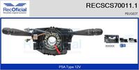 RECOFICIAL SCS700111 - Función de las luces: con luz estática para curvas<br>Número de conexiones: 10<br>Función de interruptor combinado: con bocina<br>Función de interruptor combinado: con función de conmutación de luces<br>Función de interruptor combinado: con función intermitente<br>