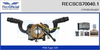 RECOFICIAL RECSCS700401 - Función de interruptor combinado: con función de conmutación de luces<br>Función de interruptor combinado: Con función de luz de carretera<br>Función de las luces: con luz estática para curvas<br>Función de interruptor combinado: con Tempomat<br>Artículo complementario/Información complementaria: Con muelle de arrollamiento de airbag<br>Función de interruptor combinado: con función limpia y lava<br>Función de interruptor combinado: con función de intervalo de limpieza<br>