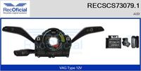 RECOFICIAL SCS730791 - Equipamiento de vehículo: para vehículos con OBD<br>Tensión [V]: 12<br>Vehículo con dirección a la izquierda / derecha: para vehic. dirección izquierda<br>Equipamiento de vehículo: para vehículos con Tempomat<br>Función de interruptor combinado: con función intermitente<br>Función de interruptor combinado: con función de conmutación de luces<br>Función de interruptor combinado: con función de limpia<br>Función de interruptor combinado: con función de lavado<br>Versión: .1<br>para fabricante volante: AUDI<br>