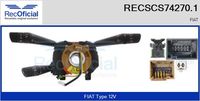 RECOFICIAL SCS742701 - Equipamiento de vehículo: para vehículos con OBD<br>Tensión [V]: 12<br>Función de interruptor combinado: con función intermitente<br>Función de interruptor combinado: con función de conmutación de luces<br>Función de interruptor combinado: con función de limpia<br>Función de interruptor combinado: con función de lavado<br>Versión: .1<br>para fabricante volante: FIAT<br>