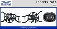 RECOFICIAL SEF710040 - Motor eléctrico, ventilador del radiador