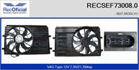 RECOFICIAL SEF730080 - Motor eléctrico, ventilador del radiador