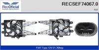 RECOFICIAL SEF740670 - Motor eléctrico, ventilador del radiador