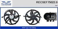 RECOFICIAL SEF750220 - Motor eléctrico, ventilador del radiador