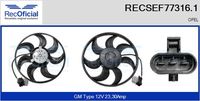 RECOFICIAL SEF773161 - Equipamiento de vehículo: para vehículos con/sin climatización<br>Equipamiento de vehículo: para vehículos sin prolongación intervalo mantenimiento<br>Tensión [V]: 12<br>Corriente de carga alternador [A]: 23,30<br>Diámetro 1 [mm]: 390<br>Potencia de corte [W]: 280<br>Velocidad de régimen [1/min]: 2<br>Vehículo con dirección a la izquierda / derecha: para dirección izquierda/derecha<br>Versión: .0<br>para fabricante volante: OPEL<br>