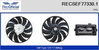 RECOFICIAL SEF773301 - Equipamiento de vehículo: para vehículos con climatizador<br>Equipamiento de vehículo: para vehículos sin prolongación intervalo mantenimiento<br>Tensión [V]: 12<br>Corriente de carga alternador [A]: 17,50<br>Diámetro 1 [mm]: 320<br>Potencia de corte [W]: 210<br>Velocidad de régimen [1/min]: 1<br>Vehículo con dirección a la izquierda / derecha: para dirección izquierda/derecha<br>Versión: .0<br>para fabricante volante: OPEL<br>