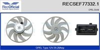 RECOFICIAL SEF773321 - Número paletas de ventilador: 6<br>Tipo de servicio: eléctrico<br>Diámetro [mm]: 315<br>Tensión nominal [V]: 12<br>Artículo complementario / información complementaria 2: sin bastidor de ventilador radiador (armazón)<br>Potencia nominal [W]: 280<br>h embalaje [cm]: 13,00<br>Peso neto [g]: 1922<br>long. de embalaje [cm]: 33,0<br>Ancho de embalaje [cm]: 33,00<br>