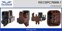 RECOFICIAL SPC700091 - Tensión [V]: 12<br>Tipo de servicio: eléctrico<br>Vehículo con dirección a la izquierda / derecha: para dirección izquierda/derecha<br>