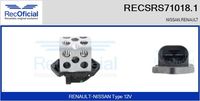 RECOFICIAL SRS710181 - Resistencia serie, motor eléctrico (ventilador del radiador)