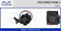 RECOFICIAL SRS710361 - Equipamiento de vehículo: para vehículos sin climatizador automático<br>Tensión [V]: 12<br>Versión: .1<br>para fabricante volante: RENAULT<br>