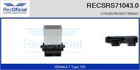 RECOFICIAL SRS710430 - Resitencia, ventilador habitáculo