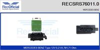 RECOFICIAL SRS760110 - Resitencia, ventilador habitáculo