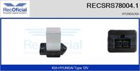 RECOFICIAL SRS780041 - Equipamiento de vehículo: para vehículos sin climatizador automático<br>Tensión [V]: 12<br>Regulador: con regulador para todo el rango de revoluciones<br>Versión: .0<br>para fabricante volante: HYUNDAI<br>para fabricante volante: KIA<br>