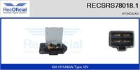 RECOFICIAL SRS780181 - Equipamiento de vehículo: para vehículos con/sin climatización<br>Tensión [V]: 12<br>Regulador: con regulador para todo el rango de revoluciones<br>Versión: .1<br>para fabricante volante: HYUNDAI<br>para fabricante volante: KIA<br>