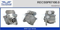 RECOFICIAL SSP671000 - Presión [bar]: 165<br>Tipo de servicio: hidráulico<br>Vehículo con dirección a la izquierda / derecha: para dirección izquierda/derecha<br>Poleas: sin polea<br>Sentido de giro: Sentido de giro a la derecha (horario)<br>para fabricante dirección: LUK<br>para fabricante dirección: ZF<br>