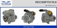 RECOFICIAL SSP731150 - Perfil del cubo: VW 3-loch<br>Restricción de fabricante: ZF<br>Presión [bar]: 75<br>Longitud del cubo [mm]: 41<br>Tipo de servicio: hidráulico<br>Vehículo con dirección a la izquierda / derecha: para dirección izquierda/derecha<br>