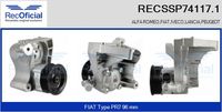 RECOFICIAL SSP741171 - Tipo de servicio: hidráulico<br>Número de nervaduras: 7<br>poleas - Ø [mm]: 96<br>Vehículo con dirección a la izquierda / derecha: para dirección izquierda/derecha<br>Poleas: con polea para correa poli V<br>Versión: .0<br>para fabricante dirección: ZF<br>para fabricante volante: ALFA ROMEO<br>para fabricante volante: FIAT<br>para fabricante volante: IVECO<br>para fabricante volante: LANCIA<br>