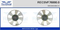 RECOFICIAL SVF760000 - Material: Acero<br>Material: Aluminio<br>Número paletas de ventilador: 9<br>Cantidad de agujeros de fijación: 4<br>Número de enchufes de contacto: 5<br>Tipo de servicio: eléctrico<br>Diámetro exterior [mm]: 508<br>Tensión [V]: 12<br>